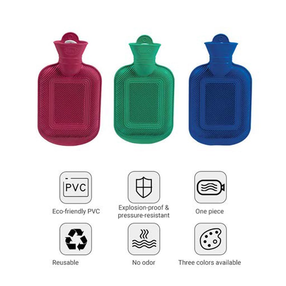 RSINC Bolsa de agua caliente de goma Botella de agua caliente de invierno Calentador de manos para terapia de calor con compresas calientes Aproximadamente 500ML
