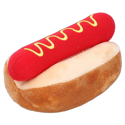 HEITIGN Plüsch Hot Dog Sound Spielzeug Simulation Essen Haustier Spielzeug Hund Katze Zubehör