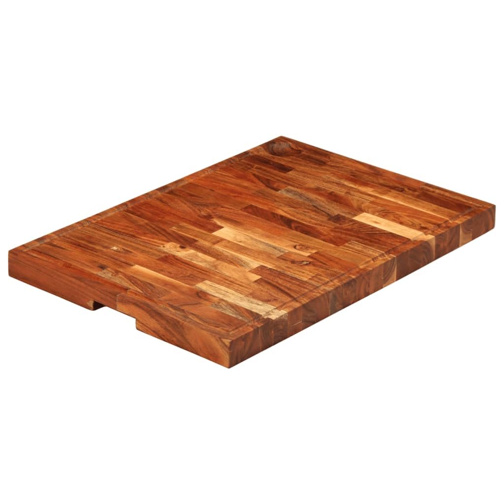 INLIFE Schneidebrett 60x42x4 cm Massivholz Akazie,Heim & Garten,Küche & Esszimmer,Küchenhelfer & -utensilien,Schneidebretter,Braun,9.05 KG,376055