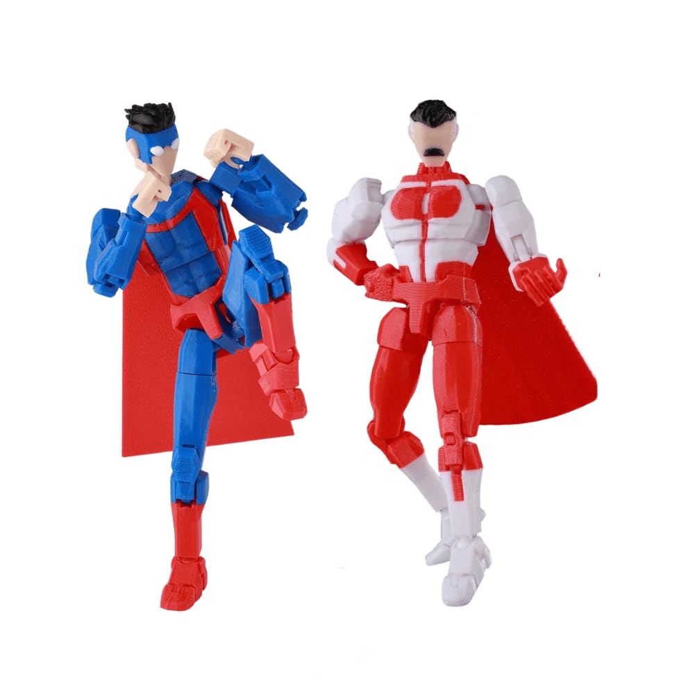 Jiumaocleu 2PCS Omni Man Action Figure Mark Grayson Figure 3D Printed Multi-Jointed Collectible Figurine Decorations Gifts for Fans 13.5cm — image 1