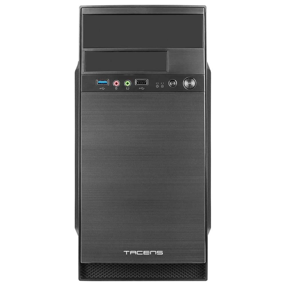 TACENS ANIMA AC4, Caja de Ordenador Minitorre MicroATX, Soporte de Ventilación, USB 3.0, Acabado Aluminio Pulido, Negro