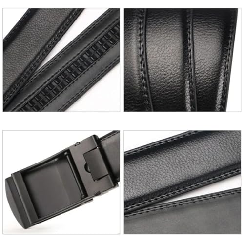 Men Business Leather Belt with Subtle Shine and Adjustable Buckle3