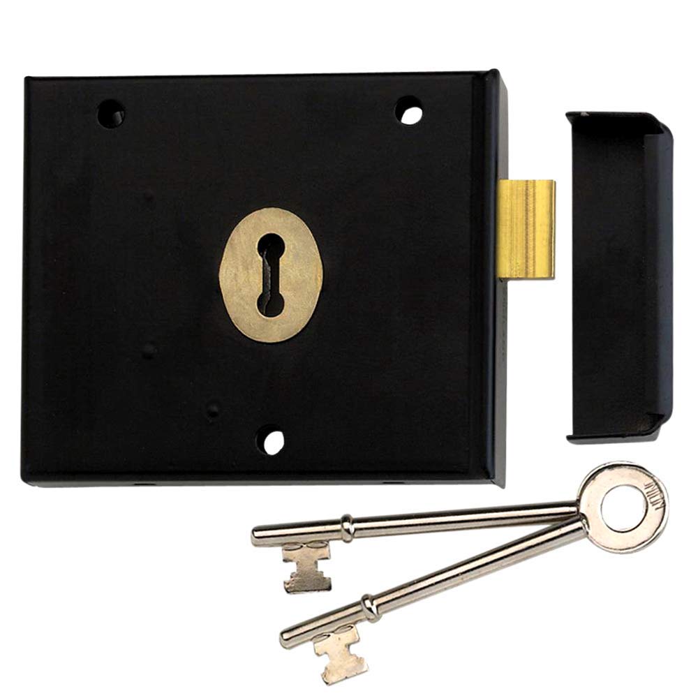 Union Black 1116 1 Lever Rim Deadlock