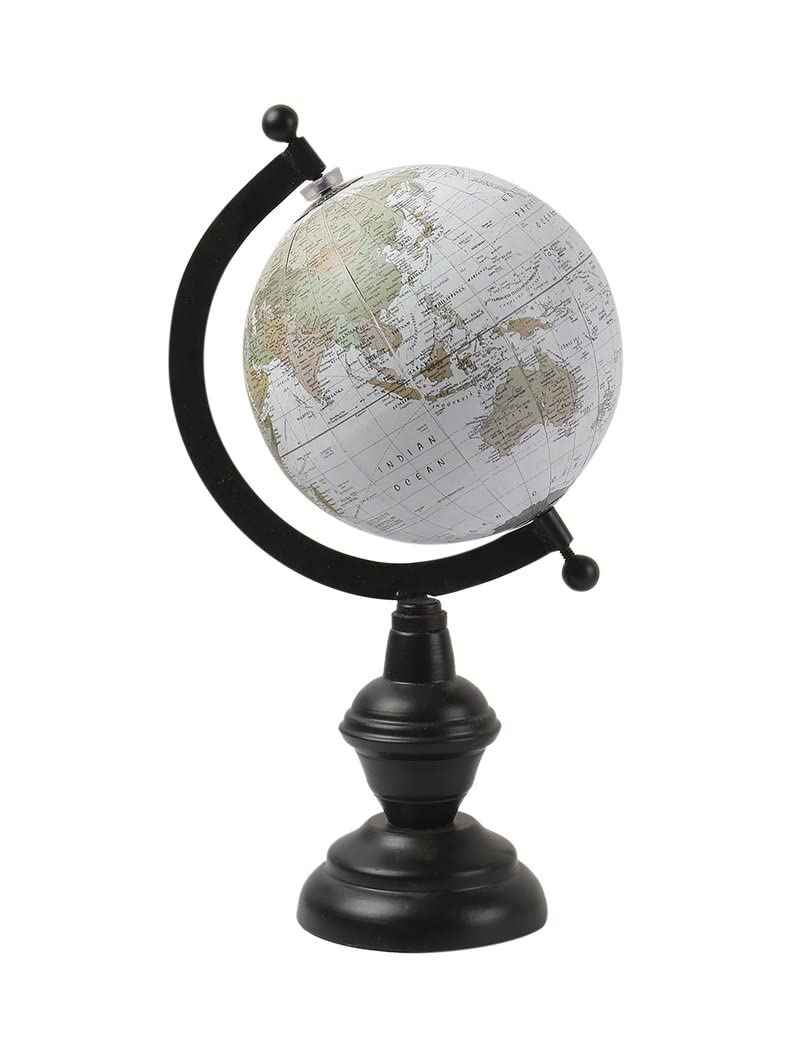 RIZIK STORE™ Educational World Globe with Heavy Metal ARC and Base/Home Decor/Political Globe/Office Globe/Globes for Kids & Students (5" black top)