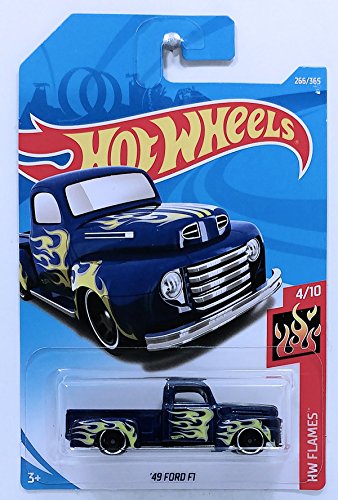 BLUE '49 FORD F1 266/365 Hot Wheels Mattel 2018 Hw Flames – \'49 Ford F1 Truck (blu) 266/365