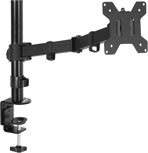 Tukzer Single 13 to 27-inch(33 to 68.5cm) LCD Monitor Desk Mount Stand, Height Adjustable Arm Mount, Fully Adjustable, Tilt, Articulating/Holds 1…