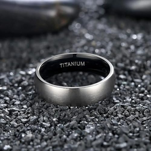 Anillo de titanio antiarañazos e hipoalergénico con interior mate confortable 2