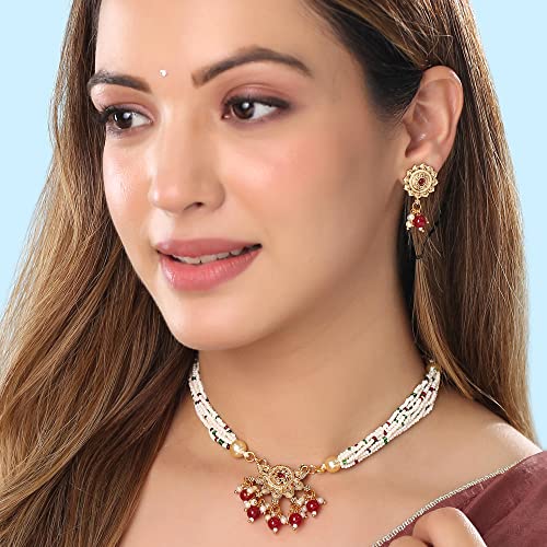 Beaded Plated Necklace Set for Women