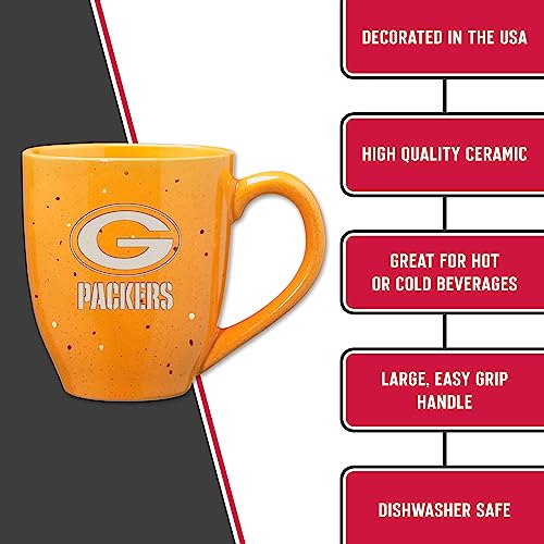 Image of Rico Industries NFL Football 16 oz Team Color Laser Engraved Speckled Ceramic Coffee Mug