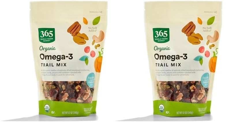 365 By Whole Foods Market, Trail Mix Omega 3 Organic, 12 Ounce (Pack of 2)
