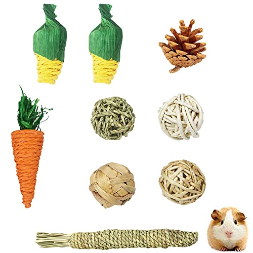 WUUP Juguetes para Masticar para Animales, 9 Piezas Juguetes para Masticar Conejo, Juguetes de Hámster Bolas de Masticar, Bolas Masticables para Conejos, Apto para Hámsters, Conejos, Cobayas Cover