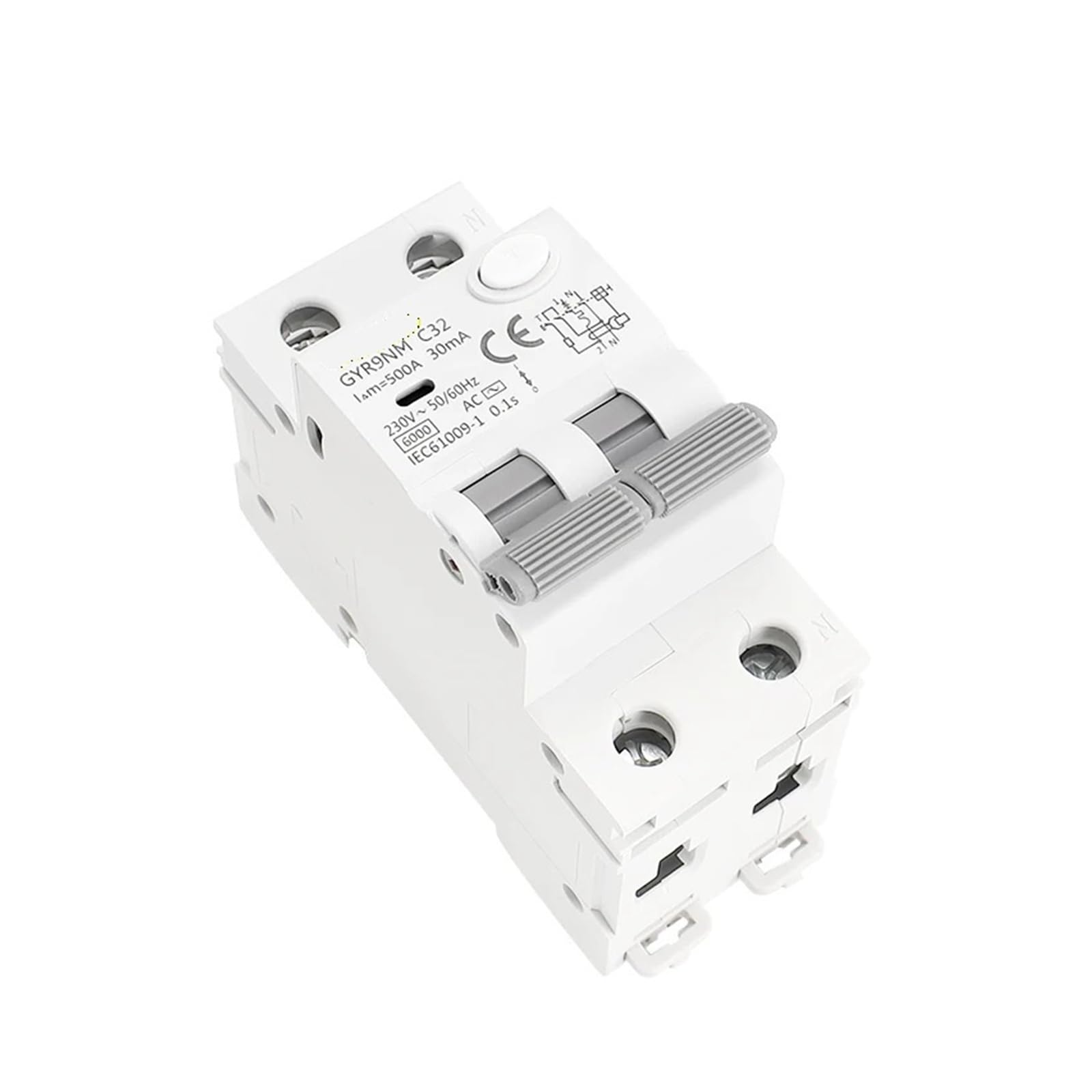 GYR9NM AC Type RCBO 2P 4P Magnetic Circuit Breaker with Over Current and Leakage Protection Din Rail 10A 16A 25A 32A 40A(30mA,4P 16A)
