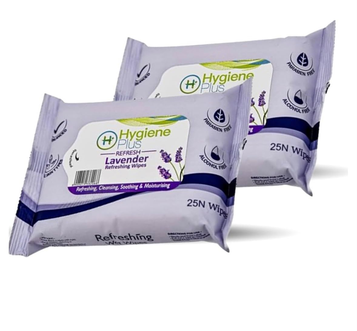 Hygiene Plus Lavender Refreshing Wet Wipes, 25 Wipes, Pack of 2 | Paraben Free, Alcohol Free, Cleansing & Soothing, Moisturising, Face & Body Use-image-31