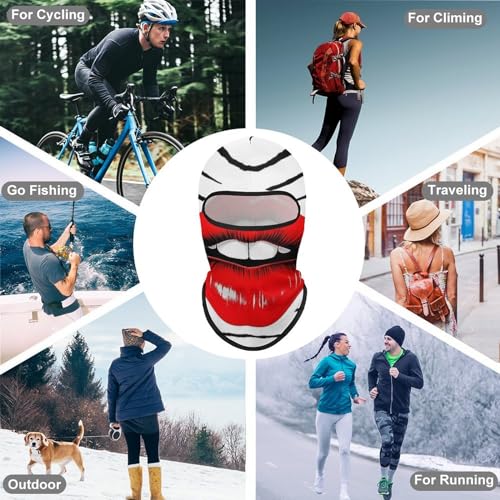 Balaclava para Hombres y Mujeres con Diseño de Labios Rojos, Máscara Facial Completa para Ciclismo, Esquí y Motociclismo miniatura 6