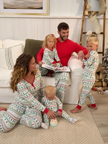 Gerber Baby Neutral Holiday Family Pajamas, Mint/Red, 12 Months - image 3