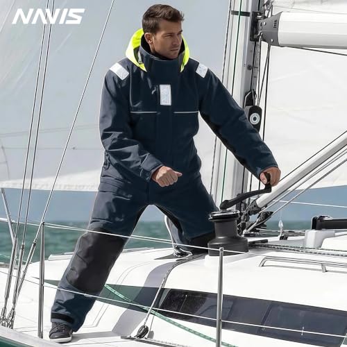 Image of Men's Coastal Sailing Jacket & Bib Pants Combo-Waterproof, Breathable Offshore Hard Shell, Durable Gear