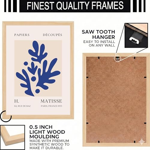 Image of BLINKART Henri Matis Aesthetic Modern Art Walls With Frame | Natural Wood Texture | Living Room Bedroom Office Wall Decoration | Poster Home Decor Frames Wall Bedroom | 12x8 Inches (D235)