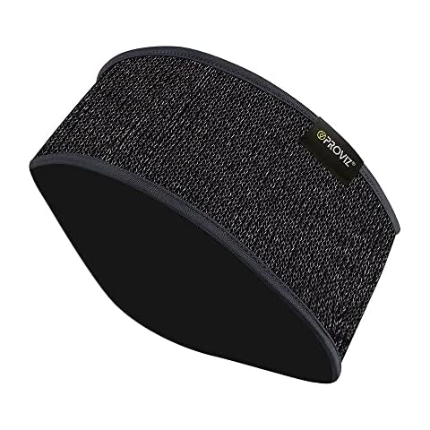 Proviz REFLECT360 Explorer Reflective Breathable Unisex Fleece-Lined Running Sports Headband Hi Visibility, Black Cover
