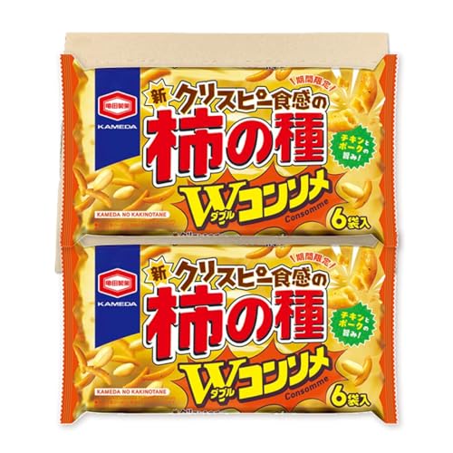 亀田の柿の種 ダブルコンソメ 135g ×2袋セット PSJBOX 柿の種 コンソメ ピーナッツ入り おつまみ