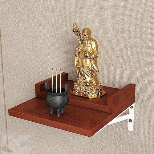 Étagère murale d'autel de Bouddha en bois moderne avec support triangulaire