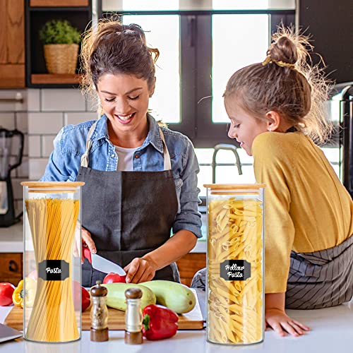 Bgraceyy Glass Jars With Bamboo Lids, 72 Oz 3 Pcs Kitchen Glass Containers With Bamboo Lids, Airtight Glass Pantry Storage Containers With Lids For Spaghetti, Pasta, Rice, Nuts, Flour, Bean, Dry Foods #TOP5