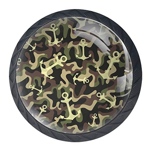 Bouton de meuble camouflage vert en verre 30 mm pour chambre ado et bureau - 3