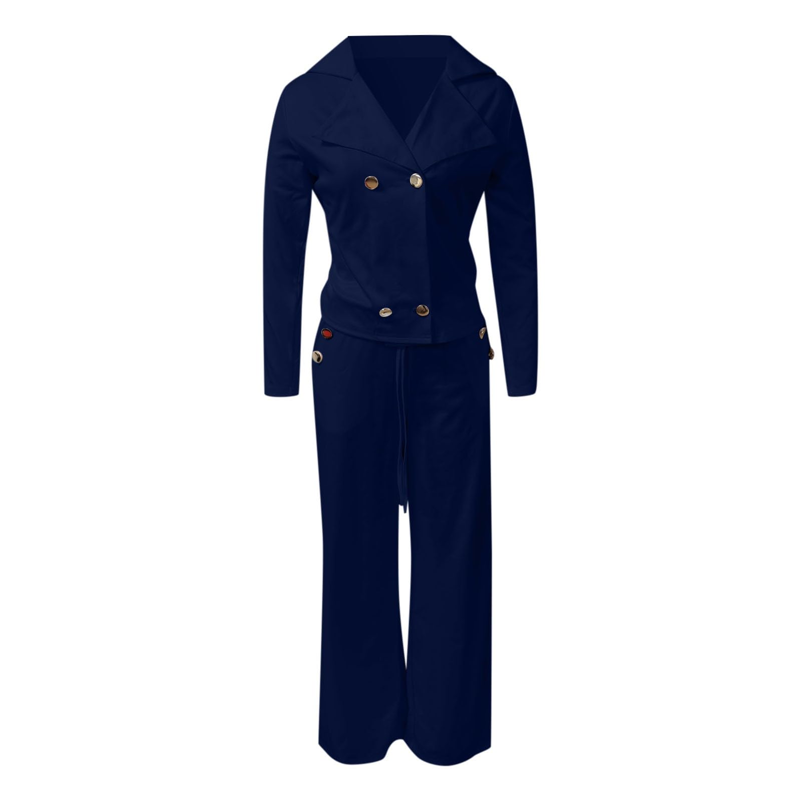 Generisch Traje de pantalón de negocios para mujer, 2 piezas, traje festivo, elegante, blazer de invierno, juego de pantalones, acogedor, de manga larga, chaqueta de traje, pantalones de traje, corte