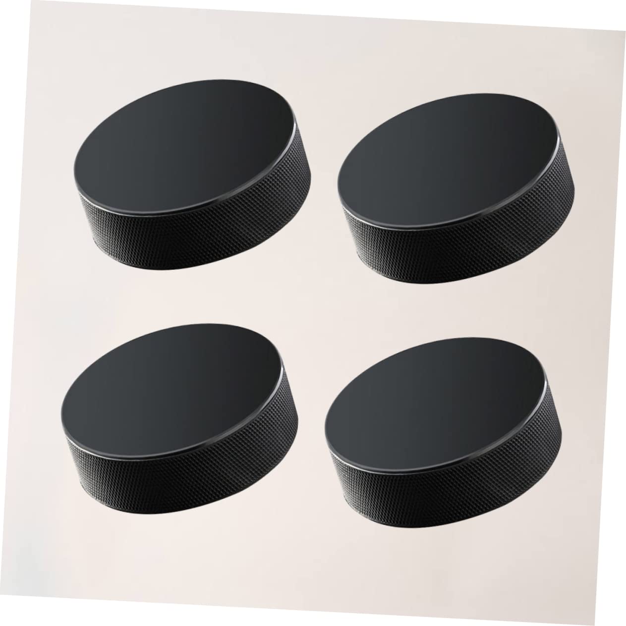 HANABASS 4pièces Palets De Hockey Professionnels Caoutchouc pour Entraînement Et De Hockey sur Glace Noir