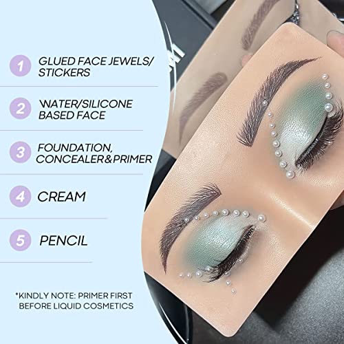Fortive Makeup Practice Face Board 5D Realistic Pad for Makeup Artist Board Makeup Practice, Eyeshadow Eyeliner Eyebrow Lash mapping Realistic Face Skin Eye Make up Practice - Image 7