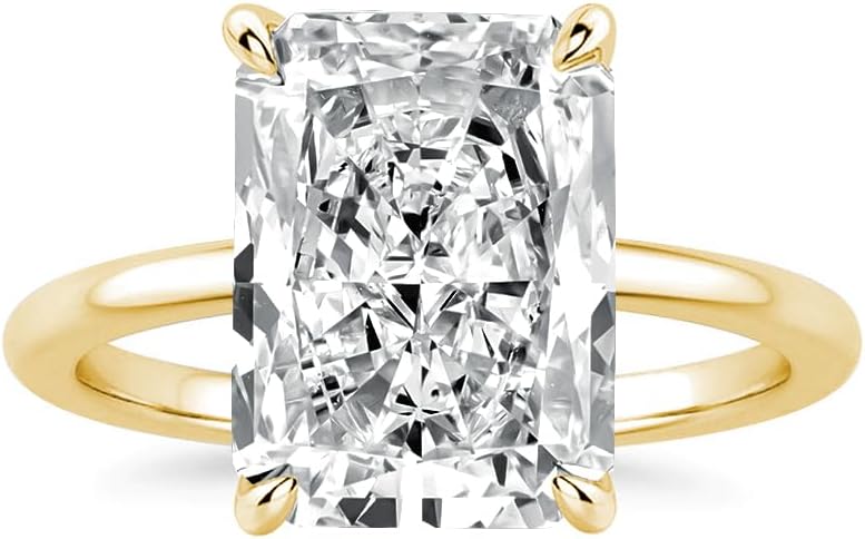 Elongated Radiant Cut Cubic Zirconia Engagement Ring: Affordable Elegance