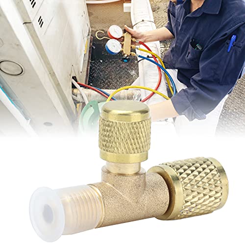 Adaptador de válvula de escape para aire acondicionado y refrigeración, 1/4 SAE, para R22, R12, R134, con material de latón, instalación sencilla miniatura 5