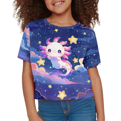 Image of Kids Crop Top Short Sleeve T-Shirts for Girls Size 5-14