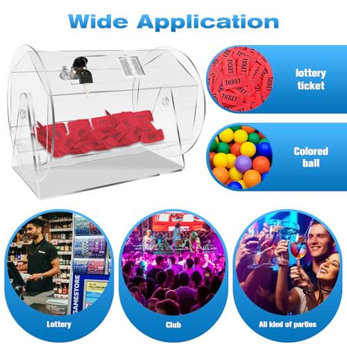 Image of Large Raffle Drum Holds 5000 Tickets, Raffle Spinner Box for Lottery Bingo Games