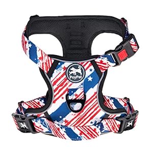 PoyPet-No-Pull-Dog-Harness-Release-at-Neck-Reflective-Adjustable-No-Choke-Pet-Vest-with-Front-Back-2-Leash-Attachments-Soft-Control-Training-Handle-for-Small-Medium-Large-Dogs Reflective No Pull Dog Harness