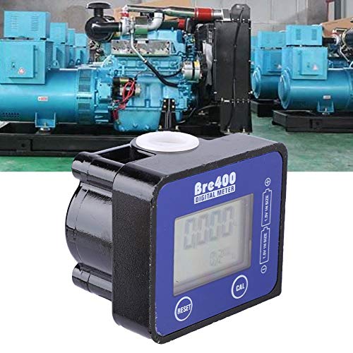 Flow Meter,Aluminum Alloy 1/2 inch Digital LCD Display High Accuracy Fuel Diesel Flowmeter Water Flow Rate Sensor,Control and Measure Low Flow for Gasoline,Kerosene,Engine Oil(Blue) - Thumbnail 2