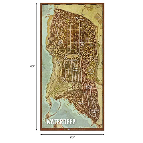 Gale Force Nine Dungeons & Dragons Waterdeep Vinyl City Map, Multi, 40 x 20 Inch