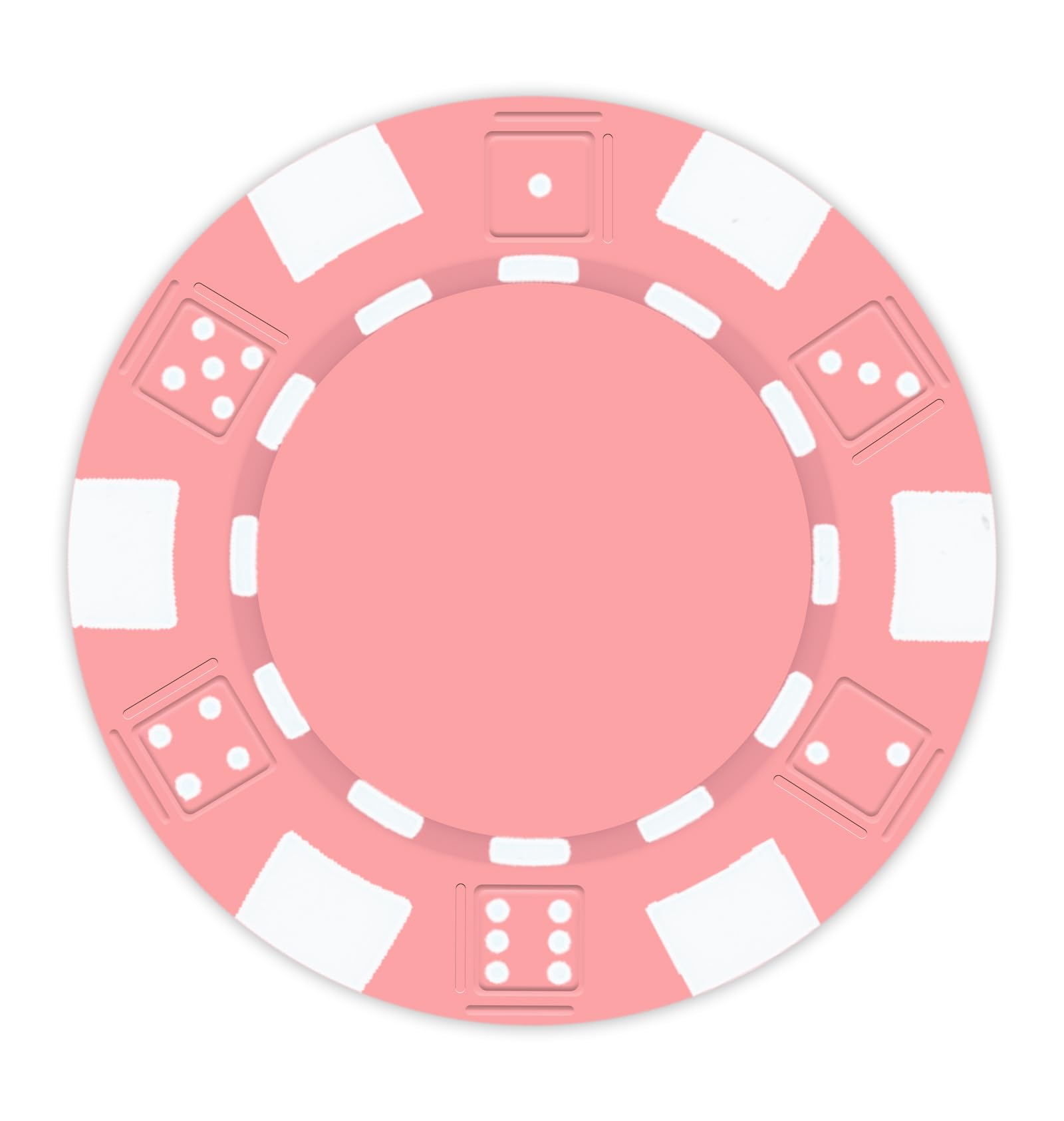 DA VINCI 100 Clay Composite Dice Striped 11.5 gram Poker Chips, Blank Pink Chips for Direct UV Print or Hot Stamping (Pink)