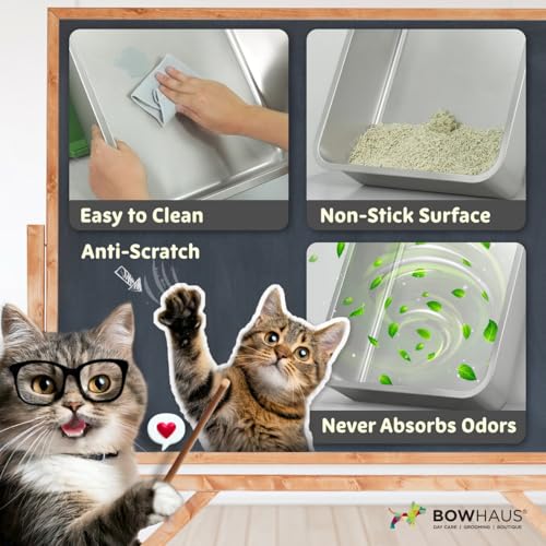 Arenero metálico XL cerrado para gatos BOWHAUS miniatura 4