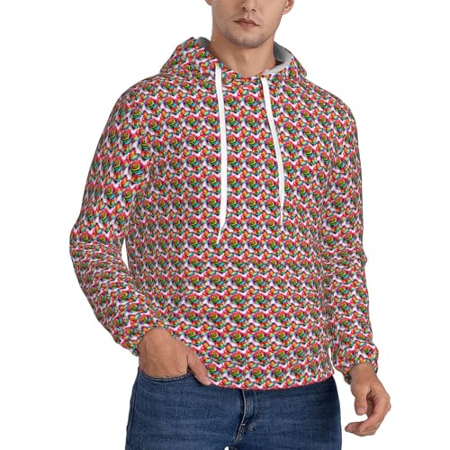 Sweat à capuche fleurs arc-en-ciel en textile premium avec finitions soignées