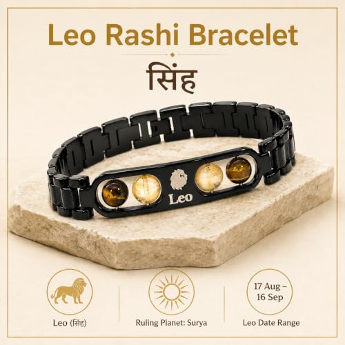 Image of Gratify Birth Crystal Metal Rashi Bracelet for Men & Women | Natural Gemstone Bracelet | Adjustable Spiritual Crystal Bracelet | Includes Authenticity Certificate | Gift for Astrology Lovers