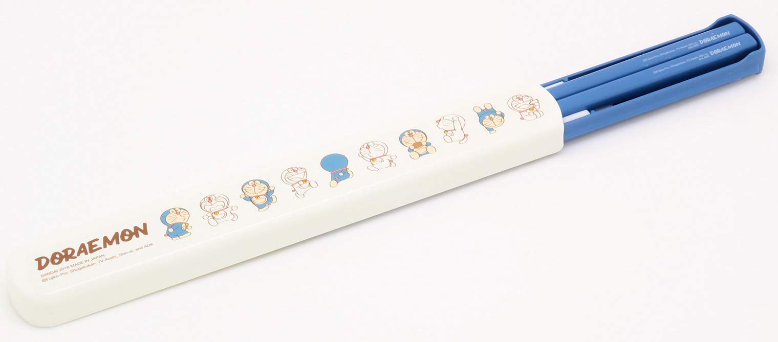 OSK Doraemon Baguettes en plastique 19,5 cm avec boîte de transport et système anti-bruit HS-16 du Japon