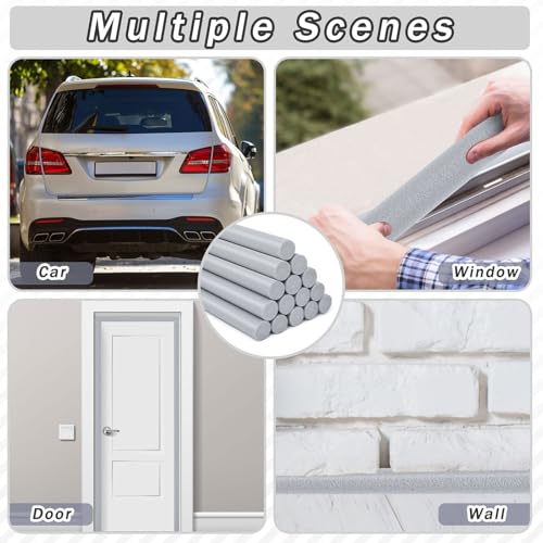 Image of Leyndo 12 Pcs 1 inch x 25.4 inch Long Backer Rod Closed Cell Caulking Filler Rope Concrete Crack Filler Expansion Joint Strips Caulk Saver Foam for Joints Crack Filling(Gray)