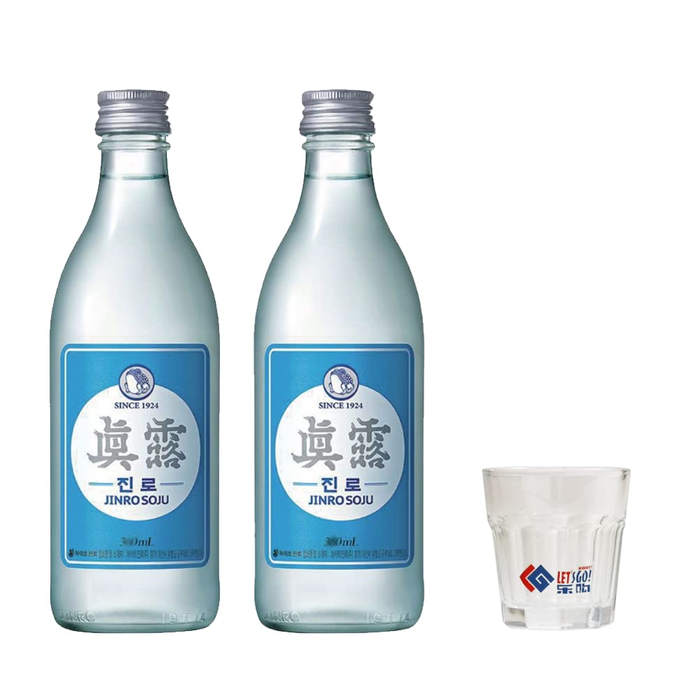Jinro Original Flavour Soju 350ml 16.9% Alc./Vol - (Twin Pack + Soju Glass)