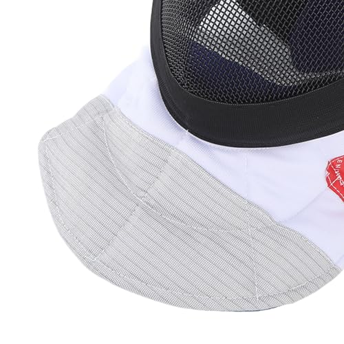 SIXRUN Fechtmaske, CE 350N Zertifiziert, Metallgewebe mit Gepolstertem Latz, Wasserdichtes Futter, Schwarz, Größen S-XL