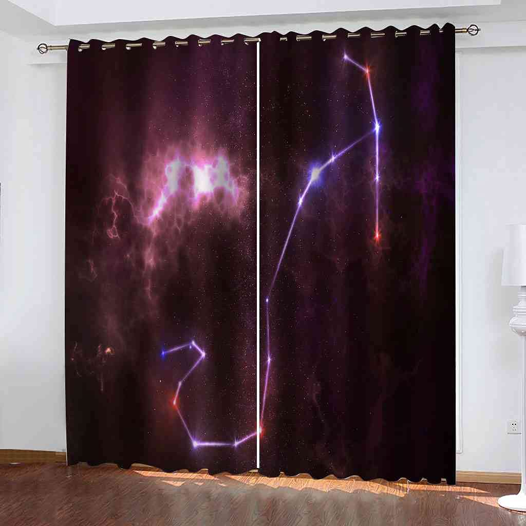Rideau occultant contre la lumière et le bruit motif galaxie violette pour sommeil d'enfant