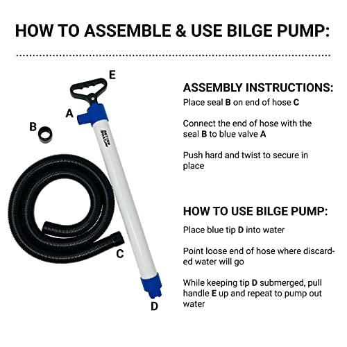 Manual Bilge Pump Large for Boats with 5ft Hose, Hand Water Pump for Kayak - image 7