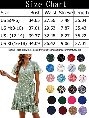 Naggoo Summer Dress For Women Short Wrap Dress Country Dress Sage Green S #TOP5