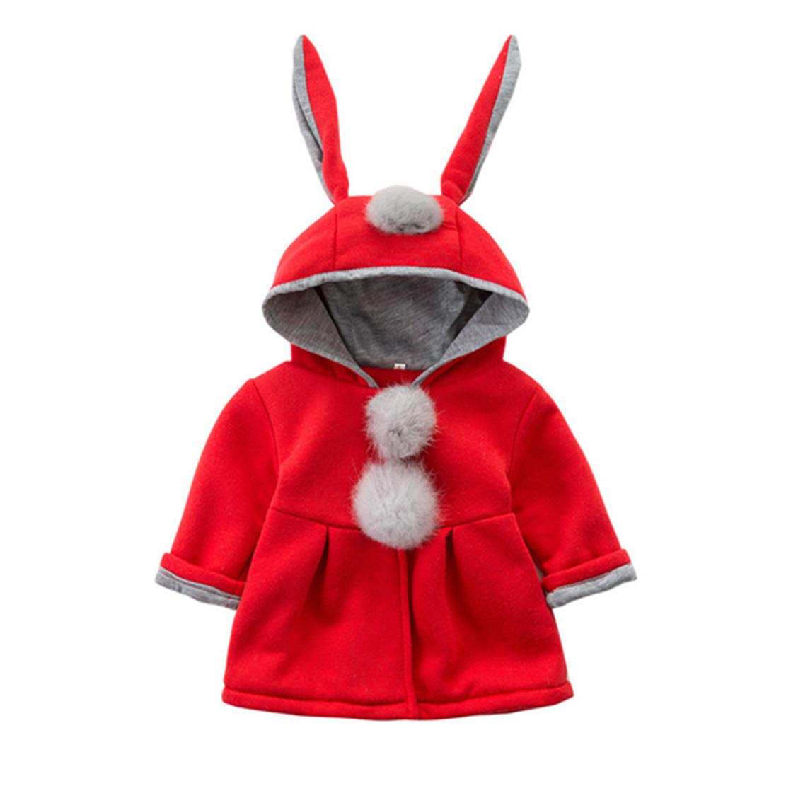EDOTON Cappuccio Cappotto di Bambini Ragazze Fumetto Coniglio Orecchio Autunno Inverno Capispalla Giacca 9-36 Mesi