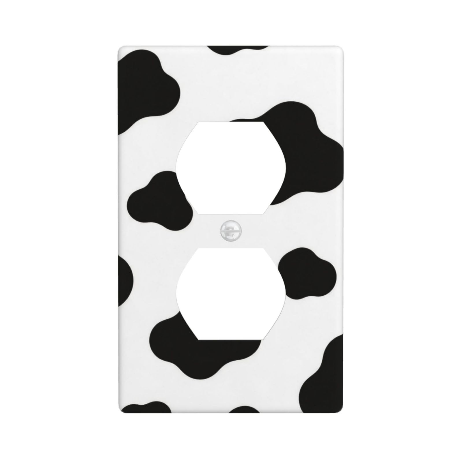 Cow Print Decorative Switch Plate Cover-Unbreakable Polycarbonate Wall Plate for Home Office, 1 Gang with Screws
