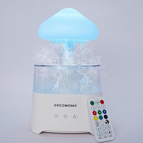 Rain Cloud Humidifier Water Drip, 2X Cool Mist Rate Ultrasonic